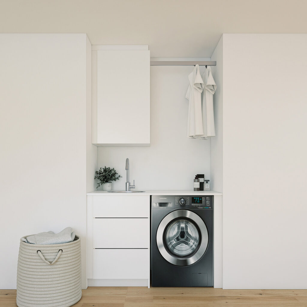Built-in European-style laundry