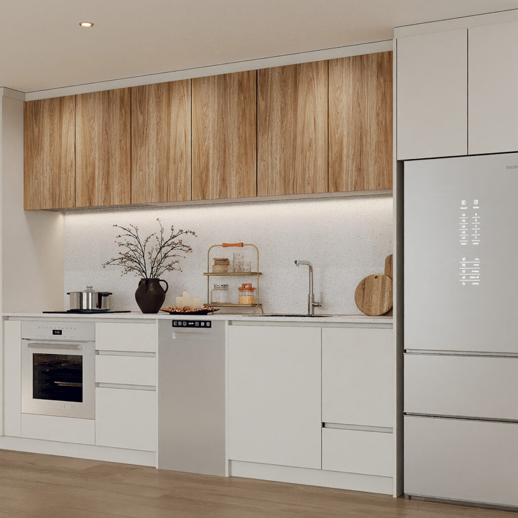 Contemporary handleless kitchen